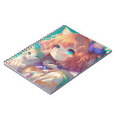 かわいい子ネコを持つ美しいアニメの少女 ノートブック (左側)