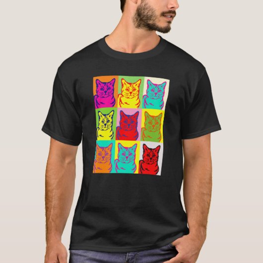 かわいい子ネコカラフル猫 Tシャツ (正面)