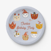 かわいい子ネコパーソナライズされた誕生日 ペーパープレート (正面)