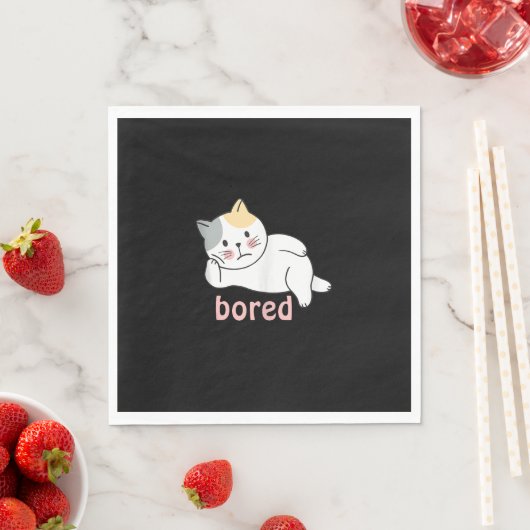 かわいい子ネコ動物が飽きた スタンダードランチョンナプキン (インサイチュ)