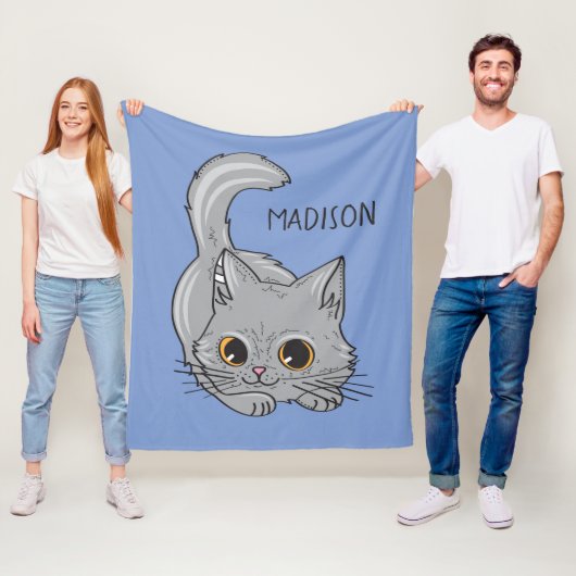 かわいい子ネコ名前をカスタムする及び色のフリースブランケット フリースブランケット (インサイチュ)