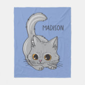 かわいい子ネコ名前をカスタムする及び色のフリースブランケット フリースブランケット (正面)