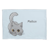 かわいい子ネコ名前をカスタムする及び色の枕カバー 枕カバー (正面)