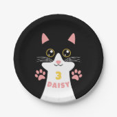 かわいい子ネコ子の誕生日パーティー ペーパープレート (正面)