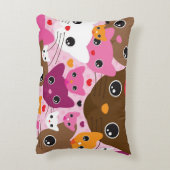 かわいい子ネコ猫の背景パターン アクセントクッション (裏面(縦))