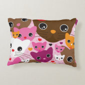 かわいい子ネコ猫の背景パターン アクセントクッション (裏面)