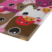 かわいい子ネコ猫の背景パターン カッティングボード (角)