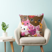 かわいい子ネコ猫の背景パターン クッション (椅子)