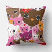 かわいい子ネコ猫の背景パターン クッション (裏面)