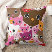 かわいい子ネコ猫の背景パターン クッション (ブランケット)