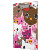 かわいい子ネコ猫の背景パターン クリップボード (左)