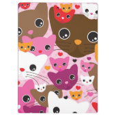 かわいい子ネコ猫の背景パターン クリップボード (裏面)