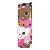 かわいい子ネコ猫の背景パターン タンブラー (回転左)