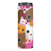 かわいい子ネコ猫の背景パターン タンブラー (裏面)