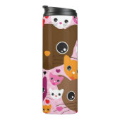 かわいい子ネコ猫の背景パターン タンブラー (回転右)