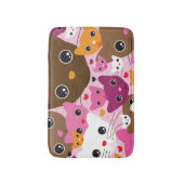 かわいい子ネコ猫の背景パターン バスマット (正面縦)
