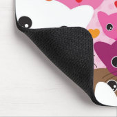 かわいい子ネコ猫の背景パターン マウスパッド (コーナー)