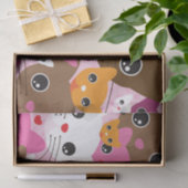 かわいい子ネコ猫の背景パターン 薄葉紙 (ギフト)