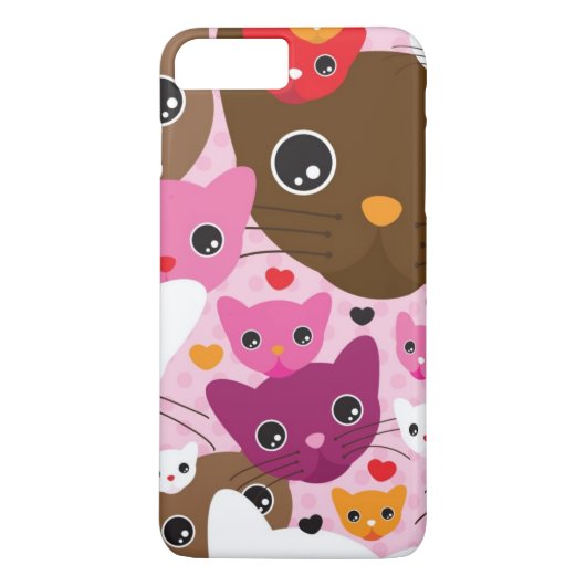 かわいい子ネコ猫の背景パターン Case-Mate iPhoneケース (裏面)