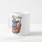 かわいい子ネコ猫の魔女 コーヒーマグカップ (正面左)