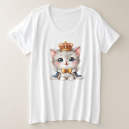 かわいい子ネコ王子 プラスサイズTシャツ
