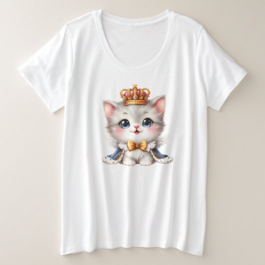 かわいい子ネコ王子 プラスサイズTシャツ (デザイン正面)