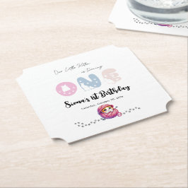 かわいい子ネコ1歳の誕生日パーティー ペーパーコースター