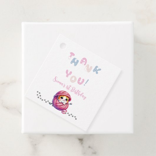 かわいい子ネコ1歳の誕生日 フェイバータグ (インサイチュ)