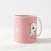 かわいい子ネコ&ハートオンピンク ツートーンマグカップ (正面右)