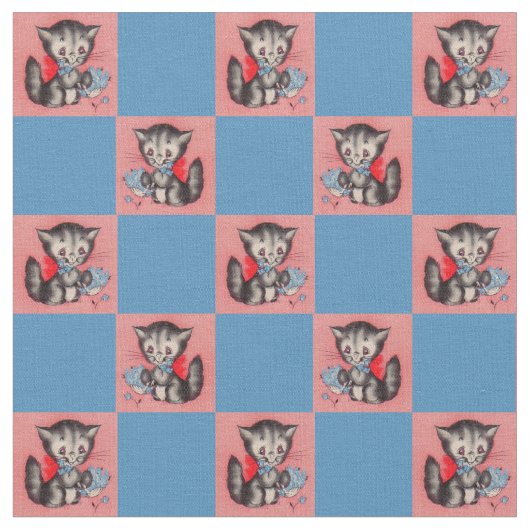 かわいい子ネコ ファブリック (クローズアップ)