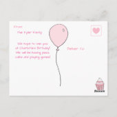 かわいい子ネコ、ラマ、ネズミの女の子の誕生日 ポストカード (裏面)