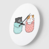 かわいい子ネコ ラージ壁時計 (傾斜)