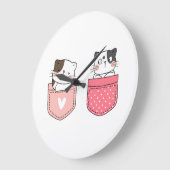 かわいい子ネコ ラージ壁時計 (傾斜)