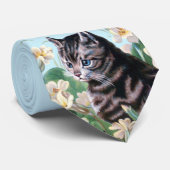 かわいい子ネコ-ヴィンテージ猫の芸術 ネクタイ (ロール)