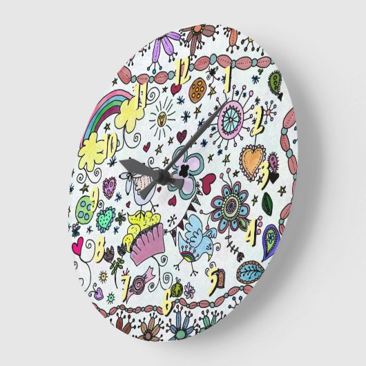 かわいい子ハッピージョイジョイTシャツ ラージ壁時計 (傾斜)