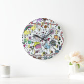 かわいい子ハッピージョイジョイTシャツ ラージ壁時計 (ホーム)