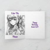 かわいい子パーソナライズされた猫がいる美しいアニメの少女|過去記事 カード (内部)