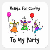 かわいい子パーソナライズされた生誕生日会お願いシール スクエアシール (正面)