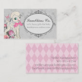 かわいい子ヒツジのヒツジのウールの編み物のかぎ針編みの裁縫 名刺 (正面/裏面)