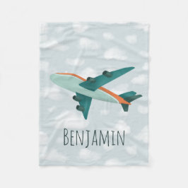 かわいい子モダンと青い子ども フリースブランケット