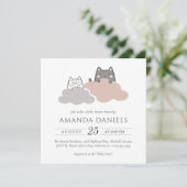 かわいい子モダンネコちゃんシャワー 招待状 (スタンド正面)