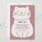 かわいい子モダン猫誕生日 サンキューカード (正面)