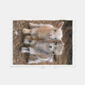 かわいい子ヤギ 農場の動物 フリースブランケット (正面(横))