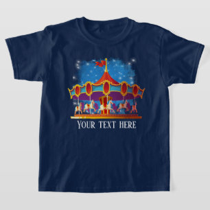 かわいい子ユニセックスども回転木馬の追加文字 Tシャツ