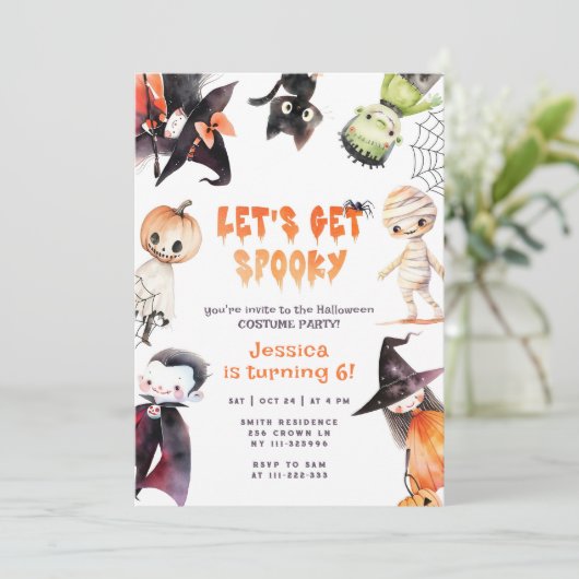 かわいい子不気味ども衣装パーティーハロウィン 招待状 (スタンド正面)