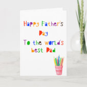 かわいい子供からの父の日 カラフル カード (正面)