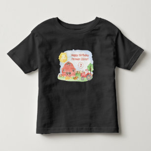 かわいい子供たちお誕生日おめでとうよ!農業少年よ! トドラーTシャツ
