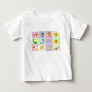 かわいい子供たちが描いた蜂 犬 牛 象 ライオン 羊 ベビーTシャツ