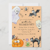 かわいい子供たちのおもしろいハロウィーン 招待状 (正面)
