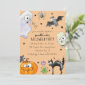 かわいい子供たちのおもしろいハロウィーン 招待状 (スタンド正面)